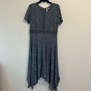 Lauren Conrad floral lace dress size 12 whimsical fairy core lined gray feminine